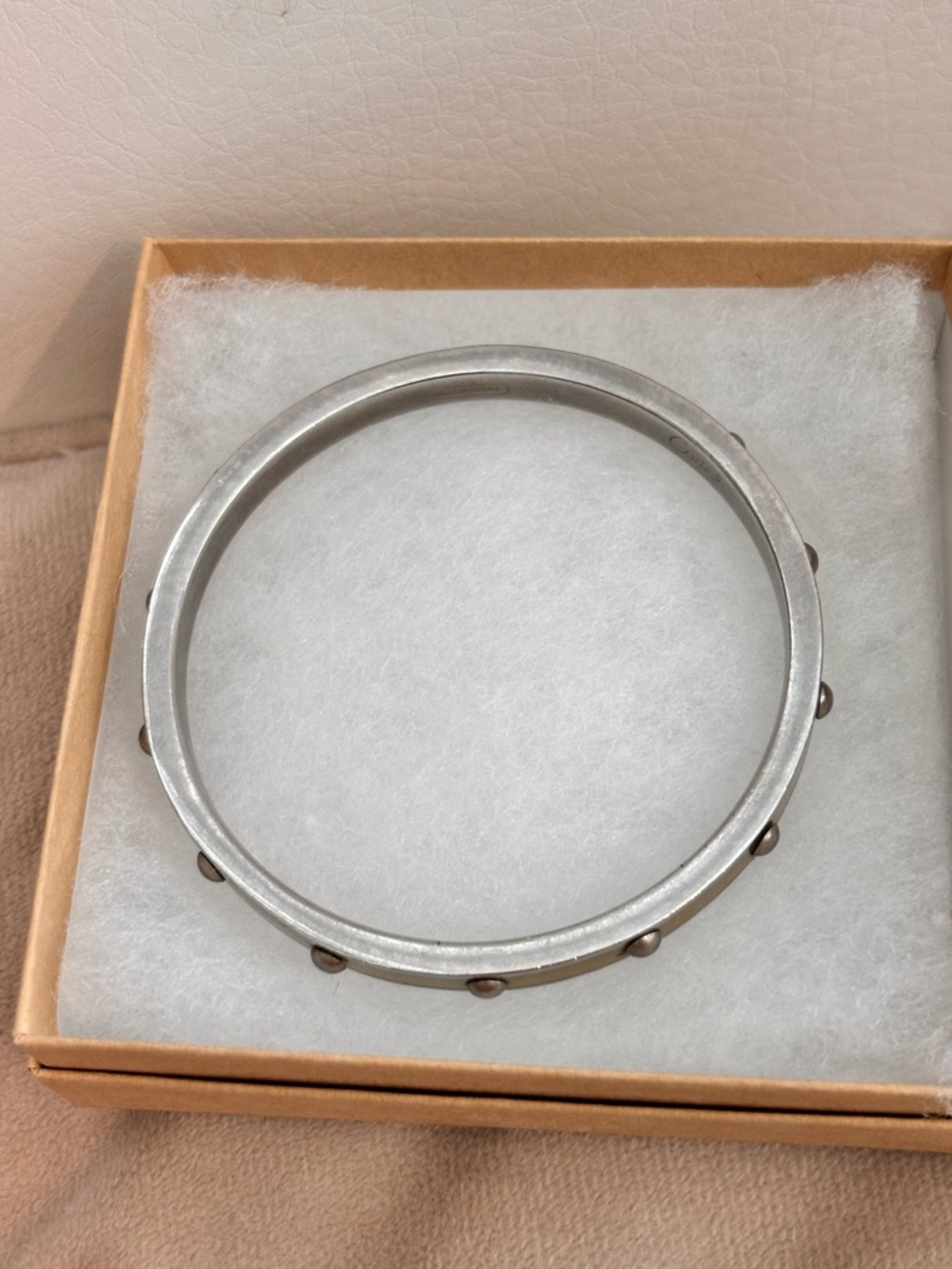 COACH Vintage Nail Head Multi Rivets Gold Tone Bangle Bracelet - Picture 3 of 11